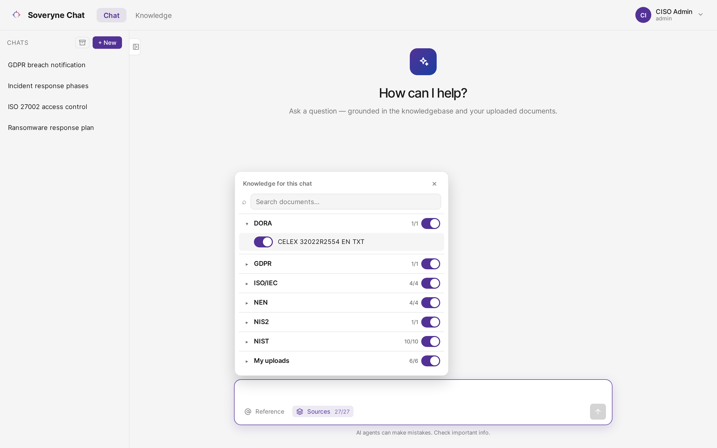 Scope each chat to the right sources